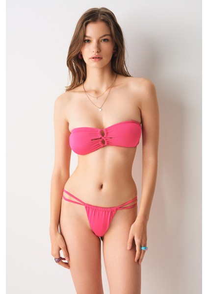 Berta Bantlı String Bikini Tek Alt Pembe 239206