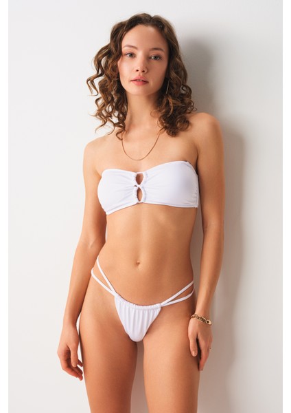 Berta Bantlı String Bikini Tek Alt Beyaz 239206