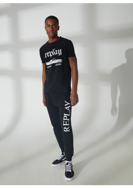 Bisiklet Yaka Düz Siyah Erkek T-Shirt M648000022662G T-Shirts Regular fiyatları