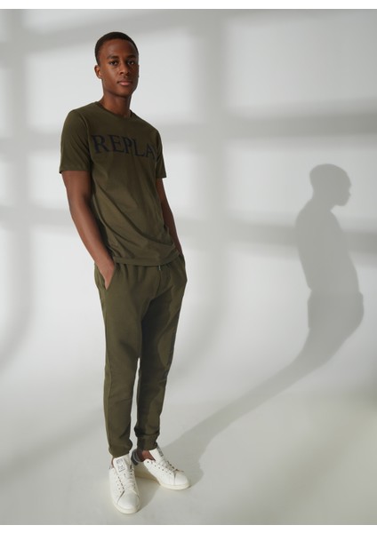 Bisiklet Yaka Düz Yeşil Erkek T-Shirt M647500022980P T-Shirts Regular Pur fiyatları