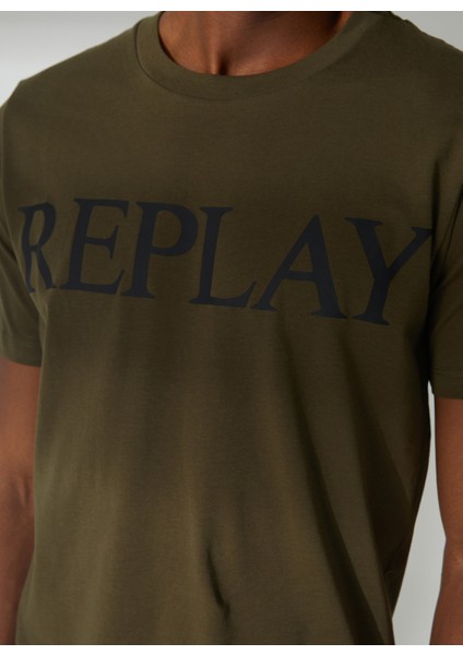 Bisiklet Yaka Düz Yeşil Erkek T-Shirt M647500022980P T-Shirts Regular Pur indirimleri