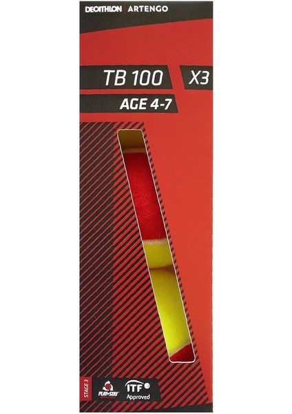 Artengo Tenis Topu - 3 Adet - Kırmızı - TB100 fiyatları