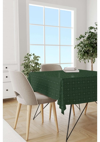 Yeşil Beyaz Ramazan Temalı Dekoratif Desenli Dijital Baskılı Masaörtüsü CGH1308-MS fiyatları