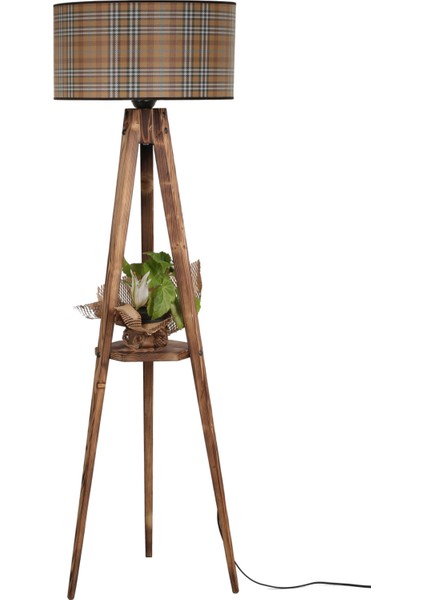 Sehbalı Tripod Lambader Silindir 02 Abajurlu