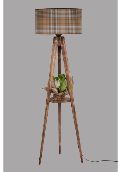 Sehbalı Tripod Lambader Silindir 02 Abajurlu