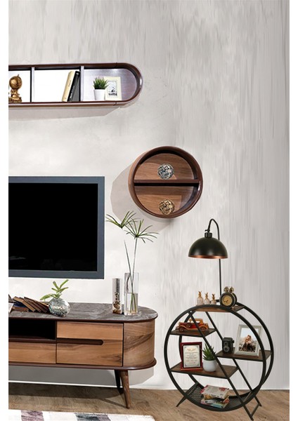Plüton Ceviz Lambader Retro 3 Başlıklı