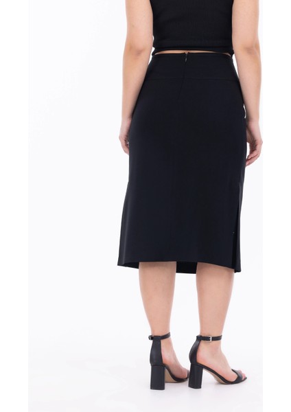 Büyük Beden Siyah Kadın Etek 23112001019 fırsatları