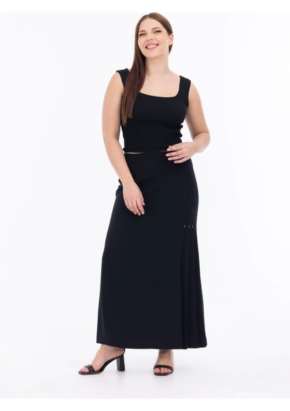 Büyük Beden Siyah Kadın Etek 23112001020