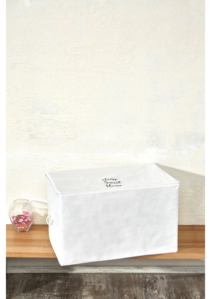 Büyük Boy Home Sweet Home Siyah Baskılı Hurç 64X40X35