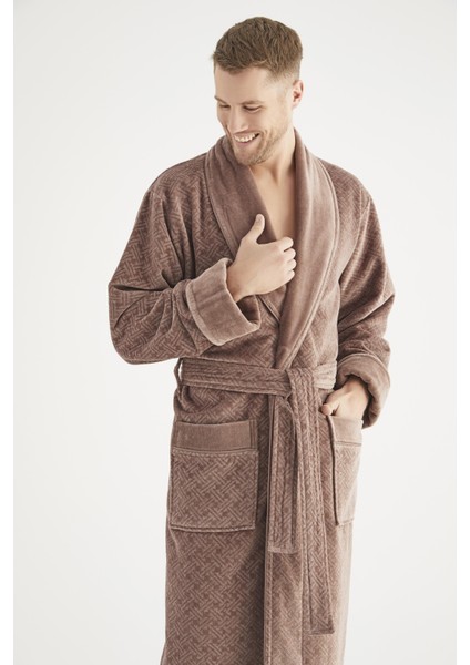 Jakarlı %100 Cotton Içi Bukle Erkek Bornozu modelleri