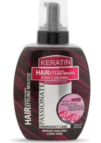 Keratin Saç Köpüğü Bukleli Saçlar İçin 700 ml