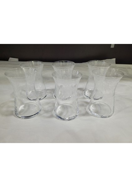 Bohemia Crystal Kristal Cam 6'lı Çay Bardağı Desenli Yükseklik 10 x 6 cm Bel 4 cm