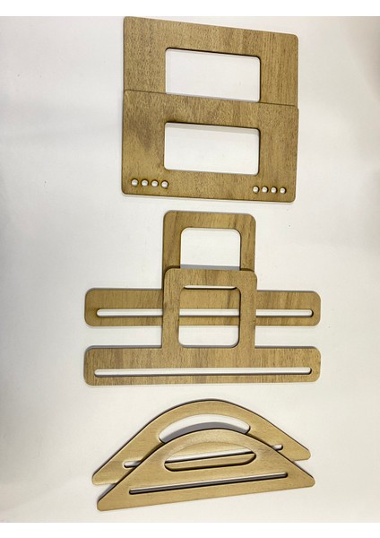 Ahşap Çanta Sapı Mdf Kulp (3 Çift)