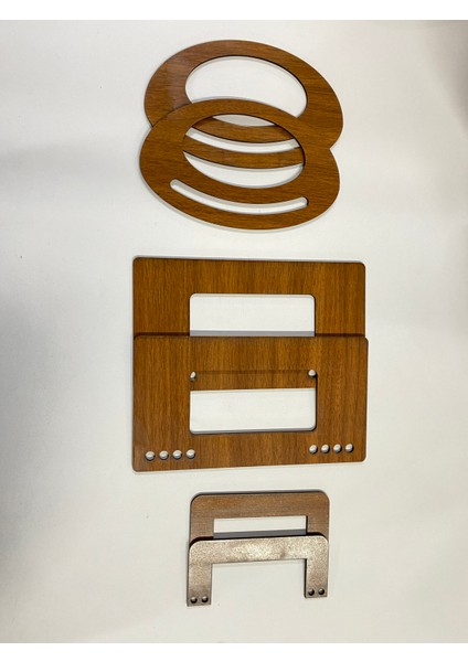 Ahşap Çanta Sapı Mdf Kulp (3 Çift)