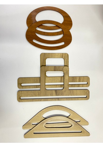 Ahşap Çanta Sapı Mdf Kulp (3 Çift)