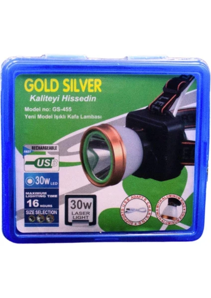 Gold Silver GS-455 30W Şarjlı Kafa Lambası