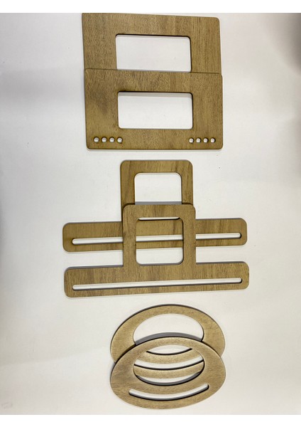 Ahşap Çanta Sapı Mdf Kulp (3 Çift)