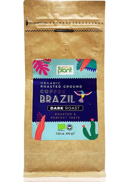 Organik Öğütülmüş Filtre Kahve Brezilya Dark 200 gr