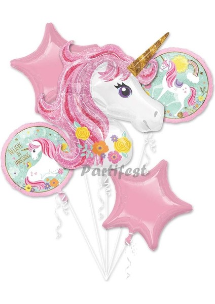 Unicorn Yaş Balon Set Unicorn Konsept Helyum Balon Set Doğum Günü Set