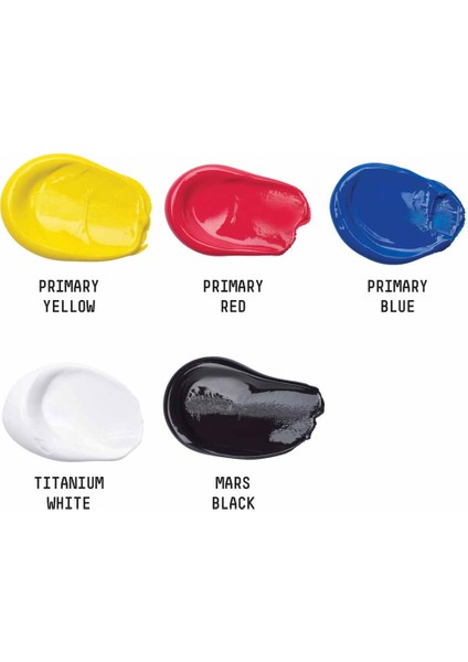 Basics Akrilik Boya Seti 4X75ML + 118ML Beyaz Ana Renkler modelleri