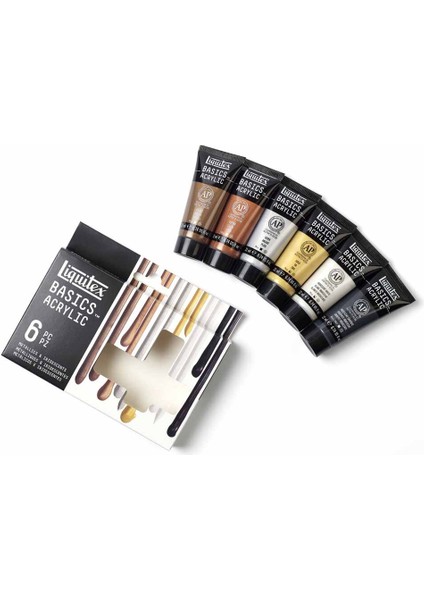 Basics Akrilik Boya Seti 6X22ML Metalik & Sedef indirimleri