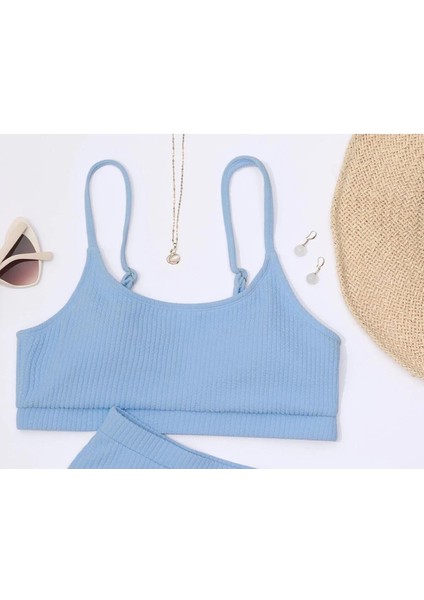 Yüksek Bel Özel Kumaş Tankini Bikini Üstü modelleri