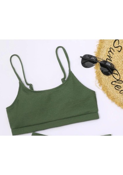 Yüksek Bel Özel Kumaş Tankini Bikini Üstü fırsatları