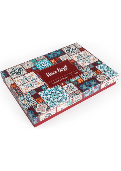 İçi Dışı Antep Fıstıklı Çikolatalı Bohça Lokum (Motif Desenli Kutu)