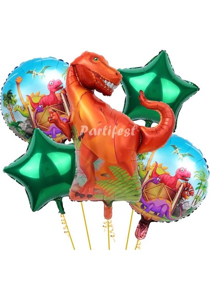 Dinozor Trex Balon Set Dinozor Konsept Helyum Balon Set Dinozor Doğum Günü Set