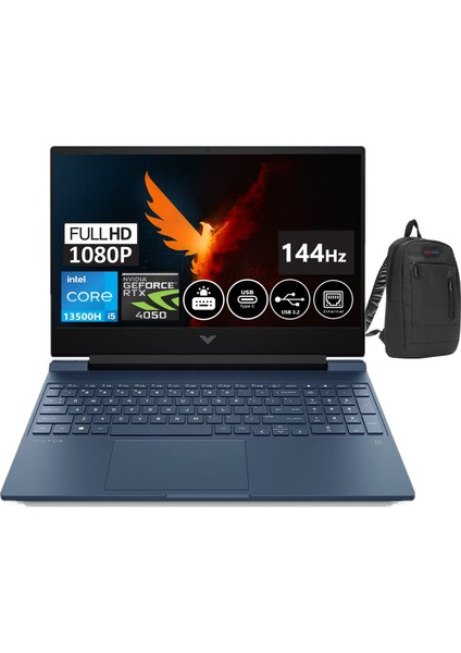 Victus Gaming 15-FA1033NT 13.nesil I5-13500H 16GB 512GB SSD 6gb RTX4050 15.6 Inç Fhd 144 Hz WINDOWS11PRO Taşınabilir Bilgisayar HP7N9V2EAW19+ZETTAÇANTA