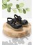 Siyah Leather Kadın Sandalet K05281202703 1