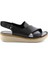 Siyah Leather Kadın Sandalet K05281203003 2