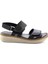 Siyah Leather Kadın Sandalet K05281202703 2