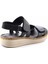 Siyah Leather Kadın Sandalet K05281202703 4