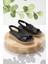 Siyah Leather Kadın Sandalet K05281203003 1