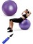 65 cm Fitilli Pilates Topu ve Pompa Seti Plates Yoga Spor Egzersiz Top Jimnastik Fitness Gym Mor 1