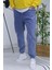 Erkek Lastikli Boyfriend Kot Pantolon 100% Pamuk Mavi Renk Rahat Kesim 2