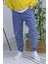 Erkek Lastikli Boyfriend Kot Pantolon 100% Pamuk Mavi Renk Rahat Kesim 3