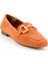 Turuncu Süet Kadın Loafer Ayakkabı K01258510302 3