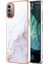 Nokia G21 / G11 Için Mermer Şık Desenli Tpu Tampon Telefon Kılıfı - Beyaz (Yurt Dışından) 1