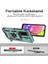 Samsung Galaxy A03S Için Halka Ayaklı ve Kayar Kamera Kapaklı Telefon Kılıf - Yeşil (Yurt Dışından) 5