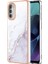 Motorola Moto G51 5g Için Mermer Şık Desenli Tpu Tampon Telefon Kılıfı - Beyaz (Yurt Dışından) 1