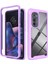 Motorola Edge 2022 Için Hibrit Bumper Tam Koruma Telefon Kılıfı - Mor (Yurt Dışından) 1