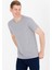Erkek Gri Melanj Basic T-Shirt 50264918-VR109 1