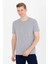 Erkek Gri Melanj Basic T-Shirt 50264918-VR109 4
