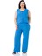 Büyük Beden Bluz Pantolon Aerobin Mavi Takım 5