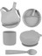 Powder Grey Beşli Set (Önlük+Tabak+Kase+Bardak+Kaşık) 1