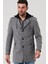 PLT8406 Dewberry Erkek Palto-Desenli Gri 4