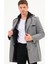 PLT8371 Dewbrry Erkek Palto-Diagonal Siyah- Gri 3