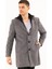 PLT8376 Dewberry Erkek Palto-Desenli Gri 4